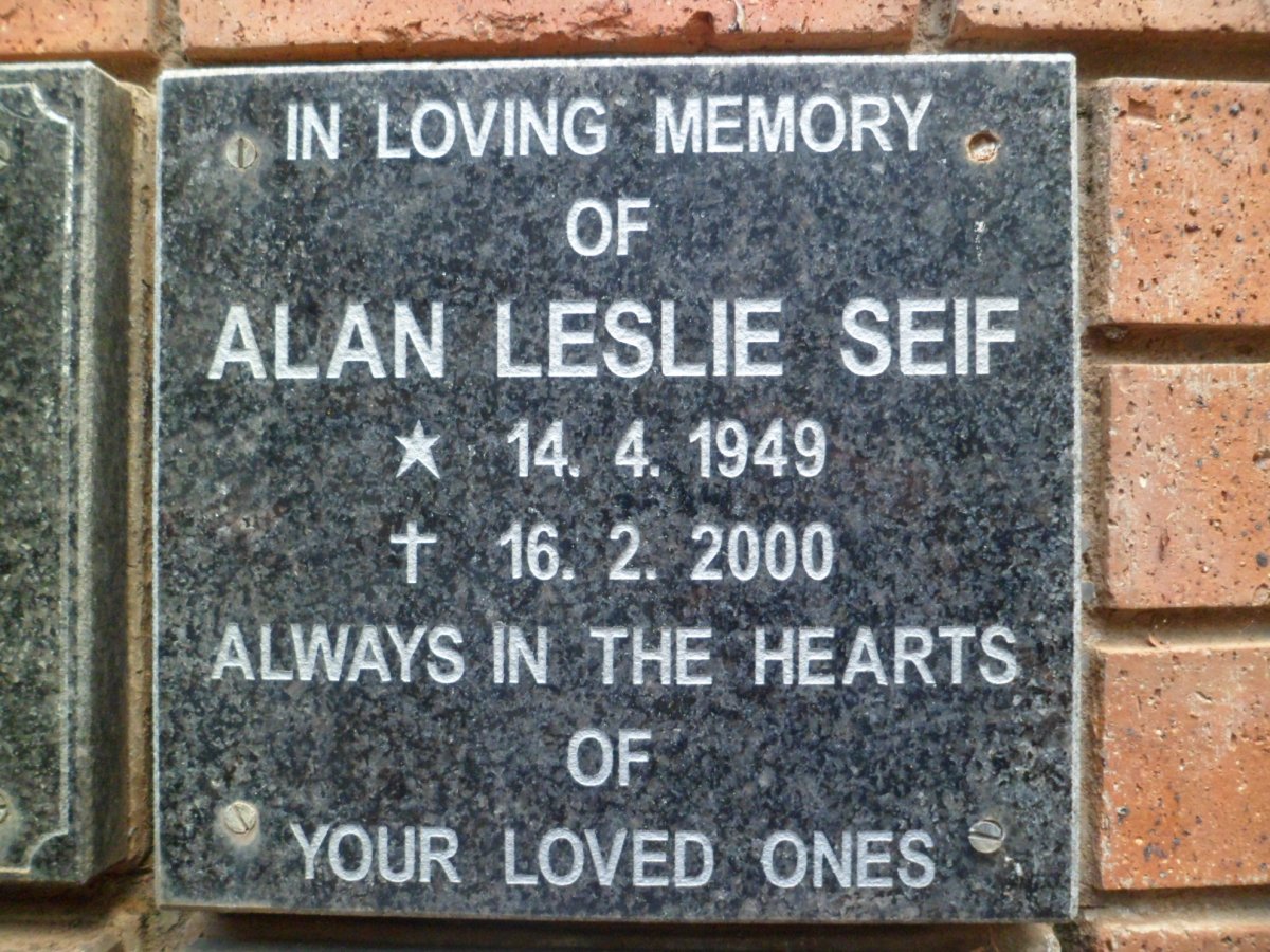 SEIF Alan Leslie 1949-2000