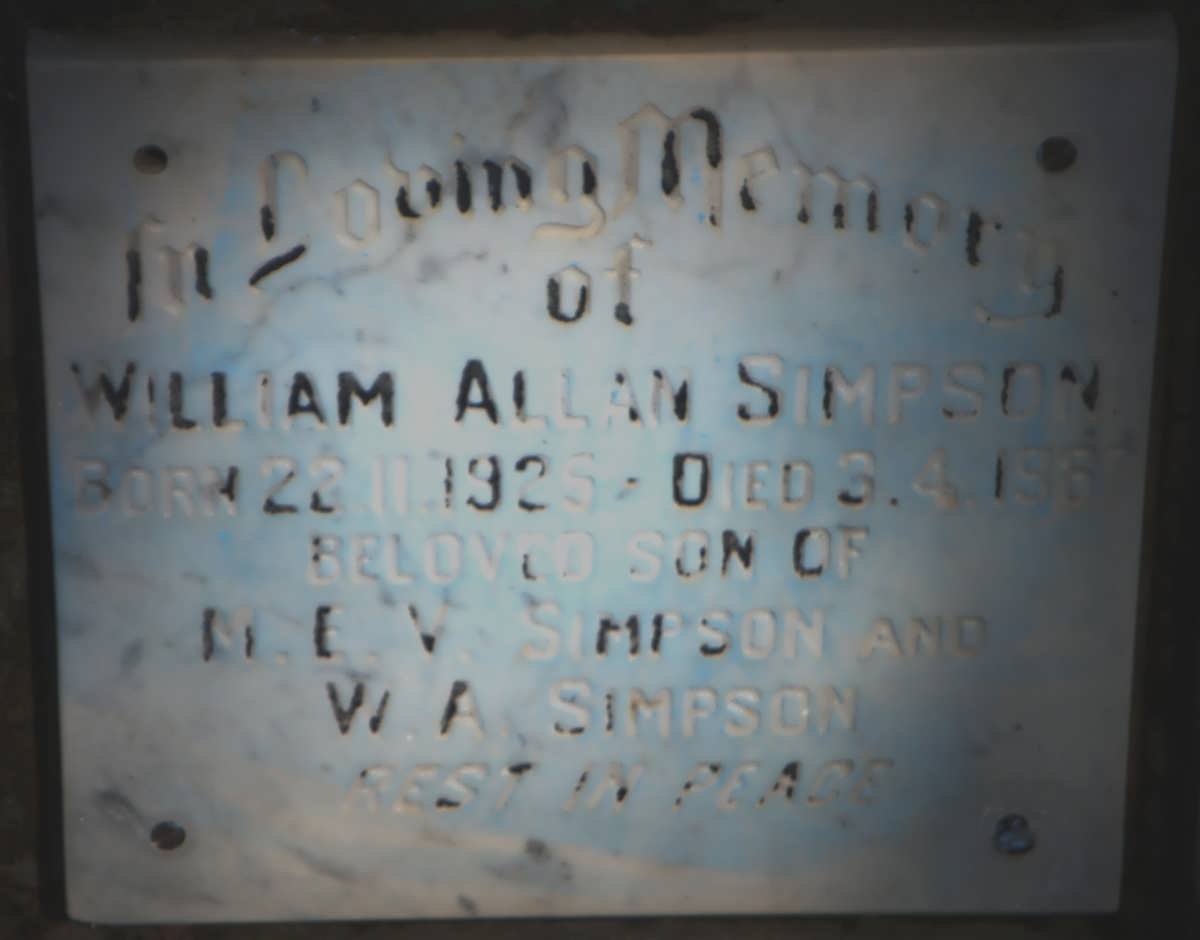 SIMPSON William Allan 1925-1987