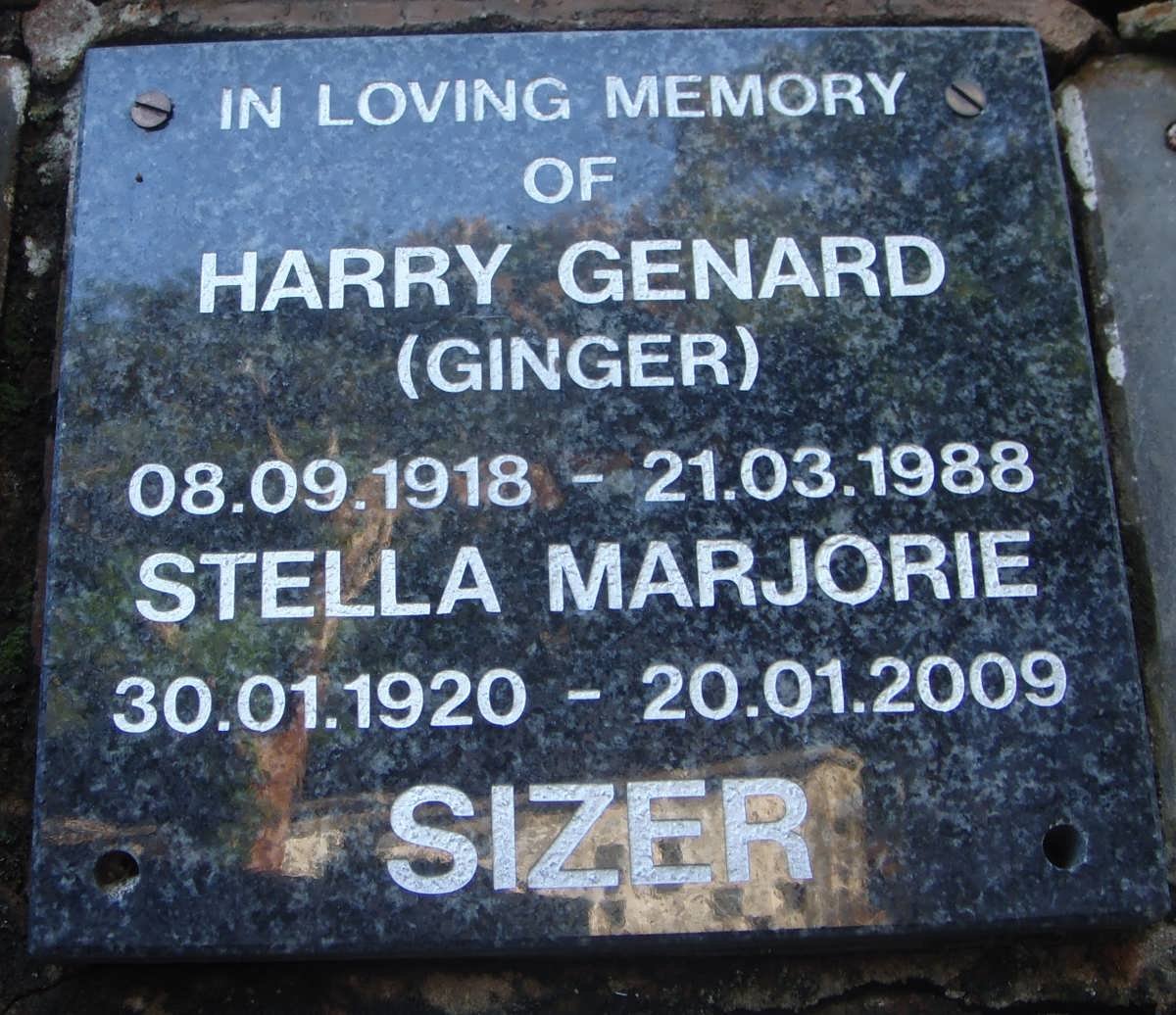 SIZER Harry Genard 1918-1988 &amp; Stella Marjorie 1920-2009