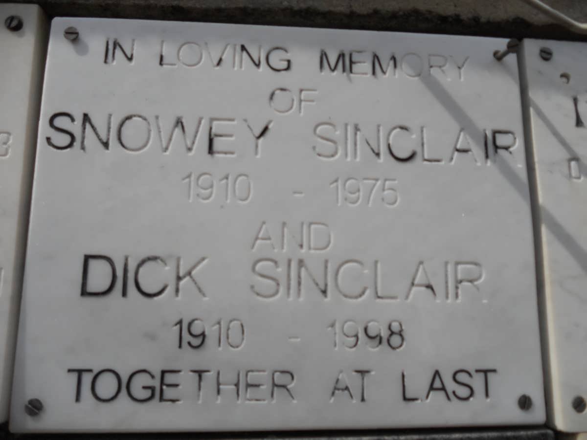 SINCLAIR Dick 1910-1998 &amp; Snowey 1910-1975