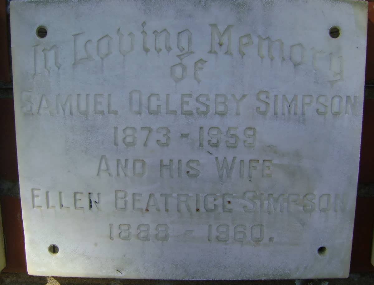 SIMPSON Samuel Oglesby 1873-1959 &amp; Ellen Beatrice 1888-1960