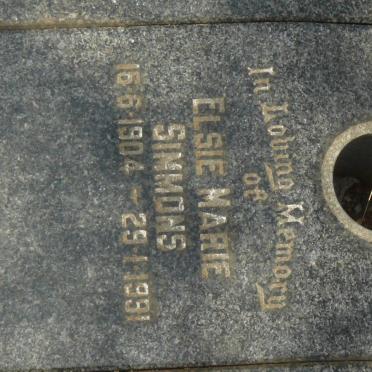 SIMMONS Elsie Marie 1904-1991