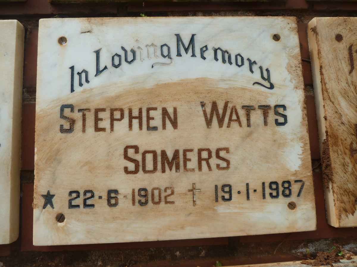 SOMERS Stephen Watts 1902-1987