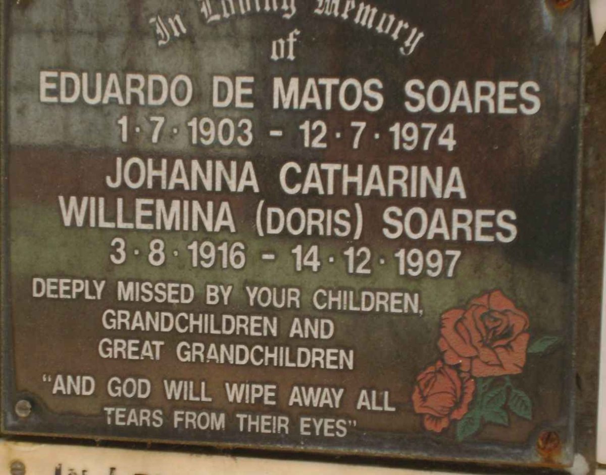 SOARES Eduardo De Matos 1903-1974 &amp; Johanna Catharina Willemina 1916-1997