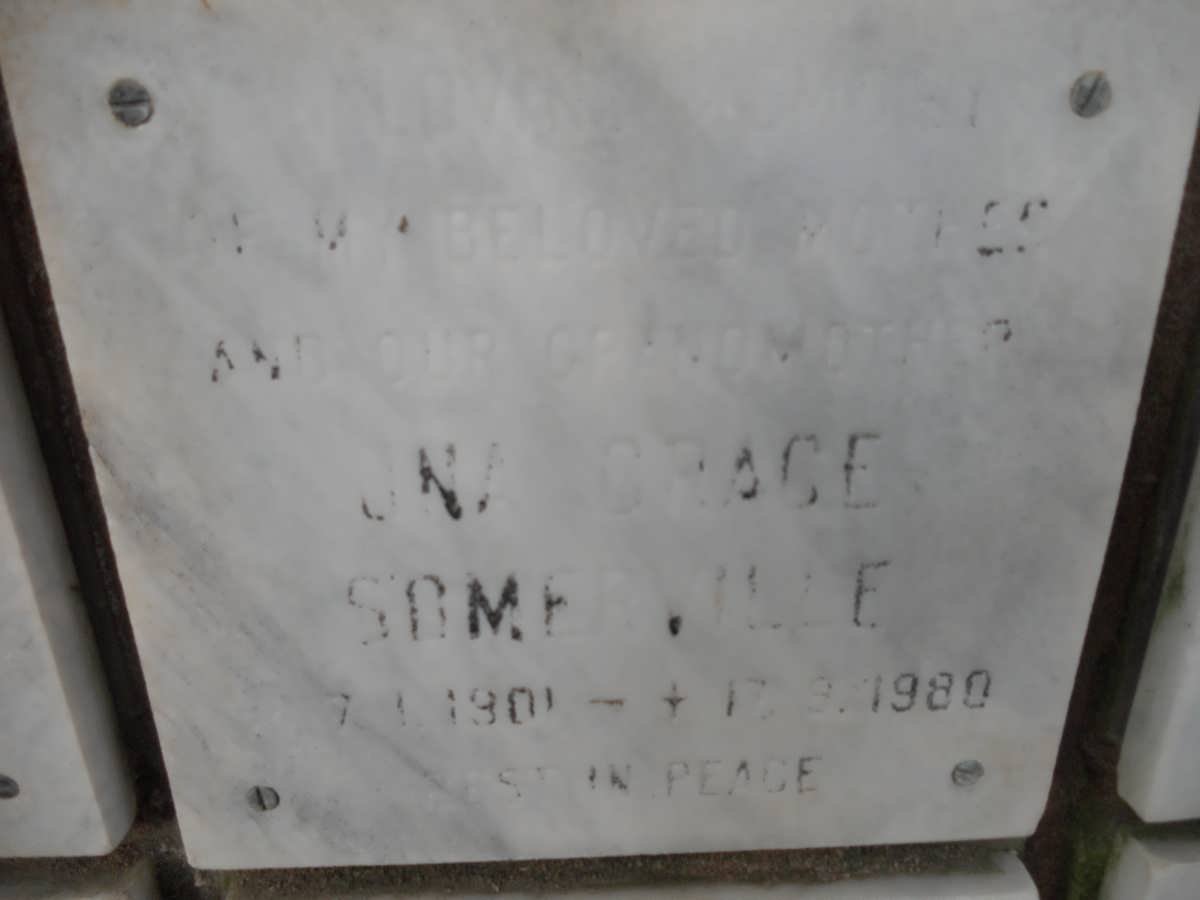 SOMERVILLE Una Grace 1901-1980
