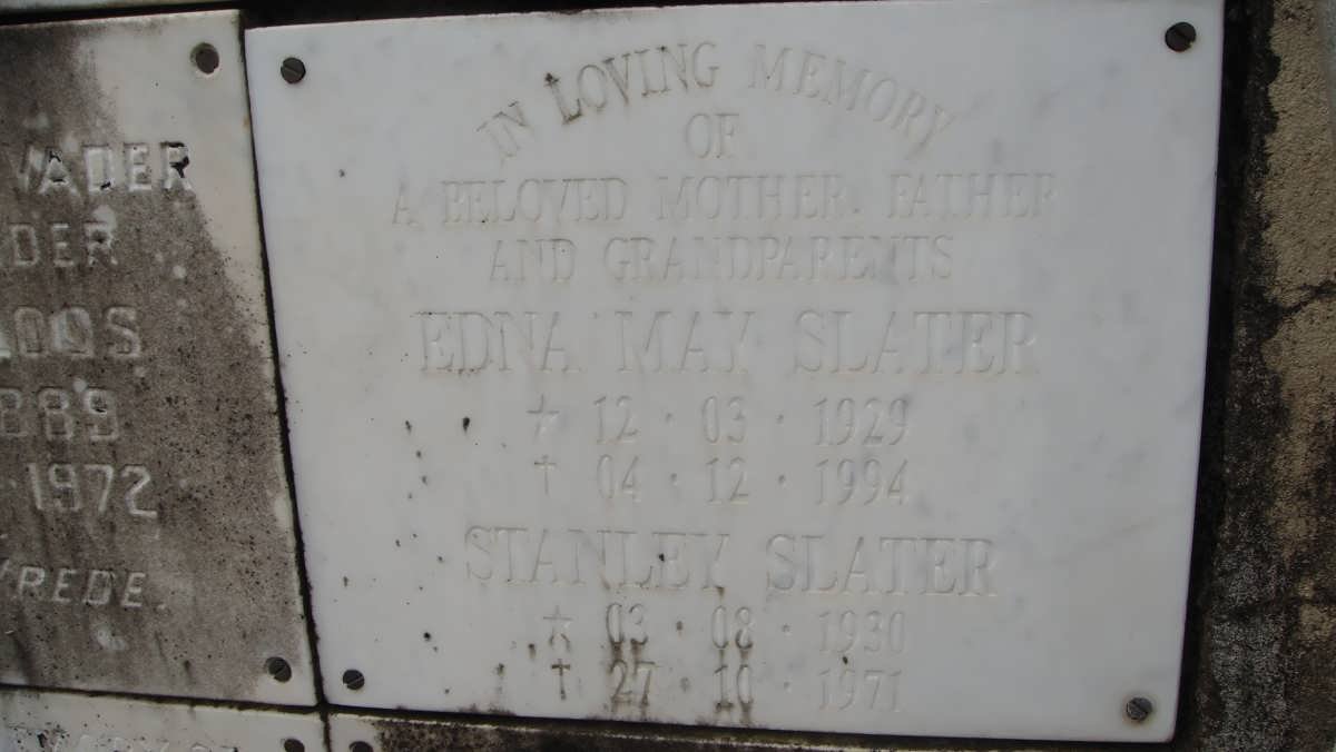 SLATER Stanley 1930-1971 &amp; Edna May 1929-1994