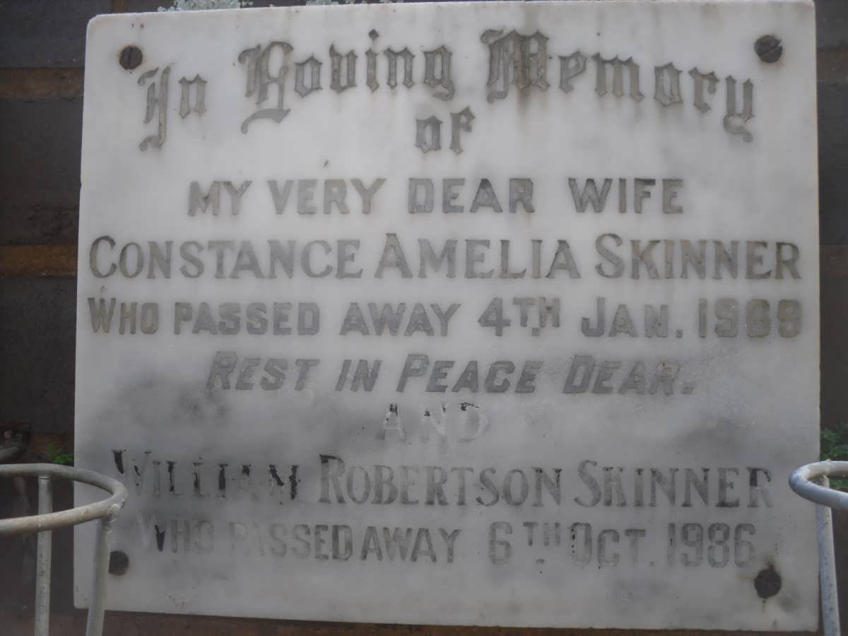 SKINNER William Robertson -1986 &amp; Constance Amelia -1969