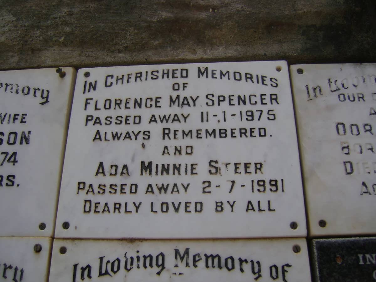 SPENCER Florence May -1975 :: STEER Ada Minnie -1991