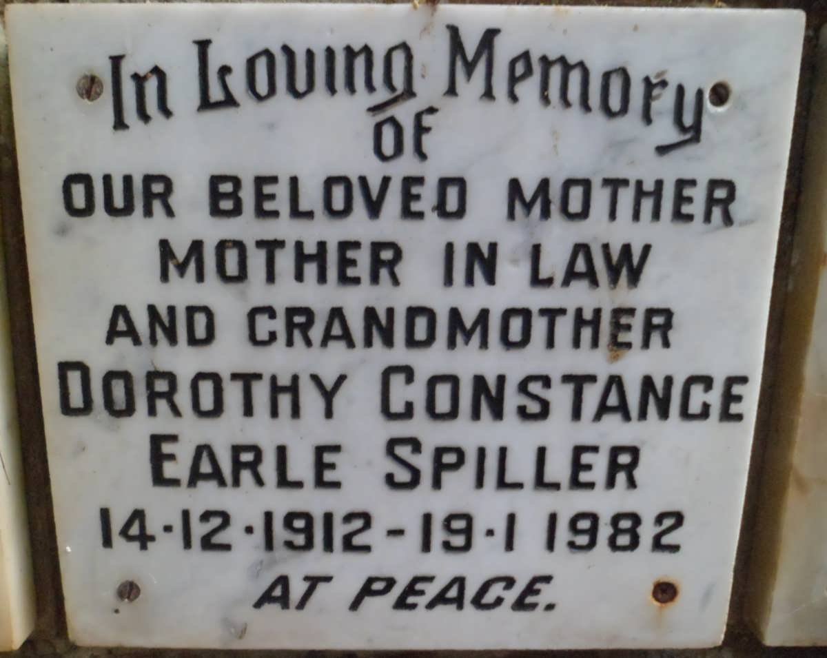 SPILLER Dorothy Constance Earle 1912-1982