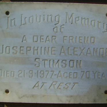 STIMSON Josephine Alexander -1977