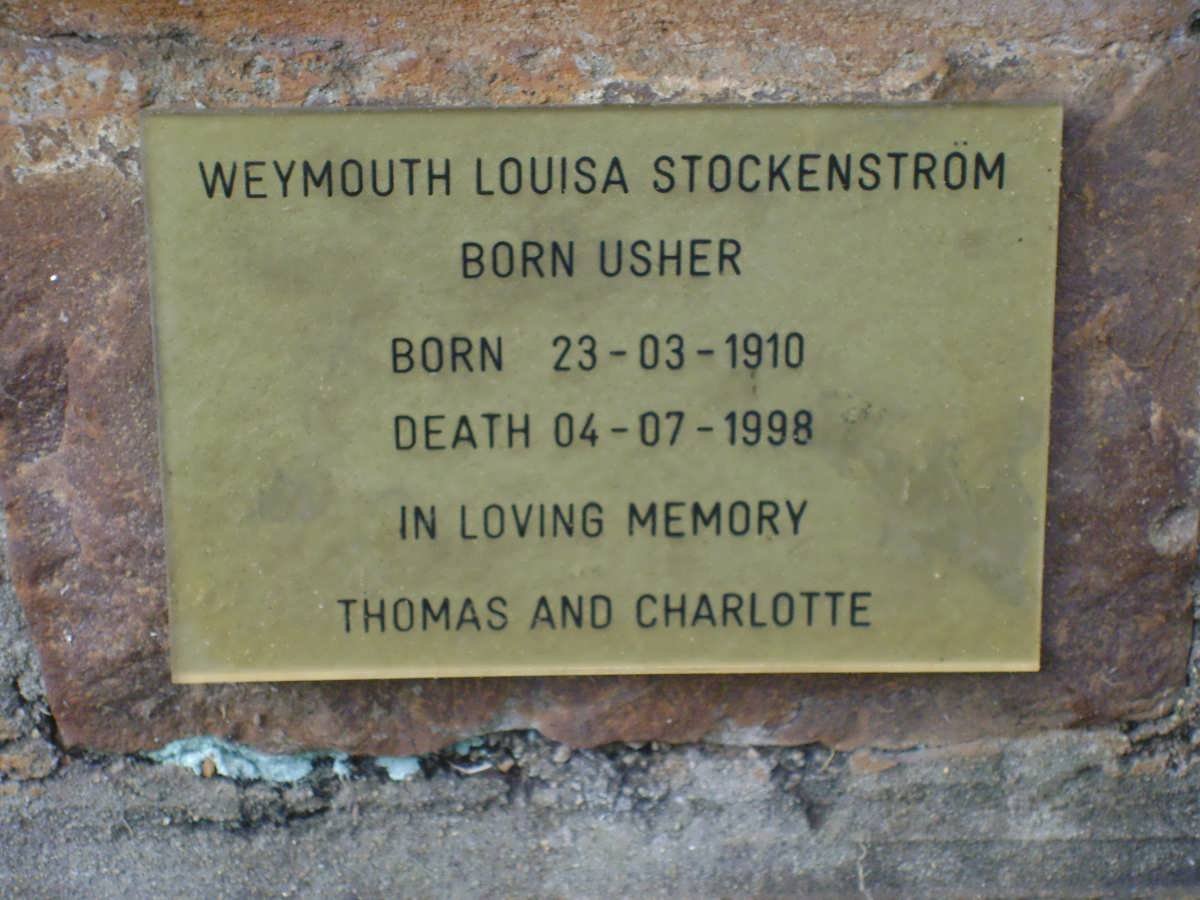 STOCKENSTROM Weymouth Louisa nee USHER 1910-1998