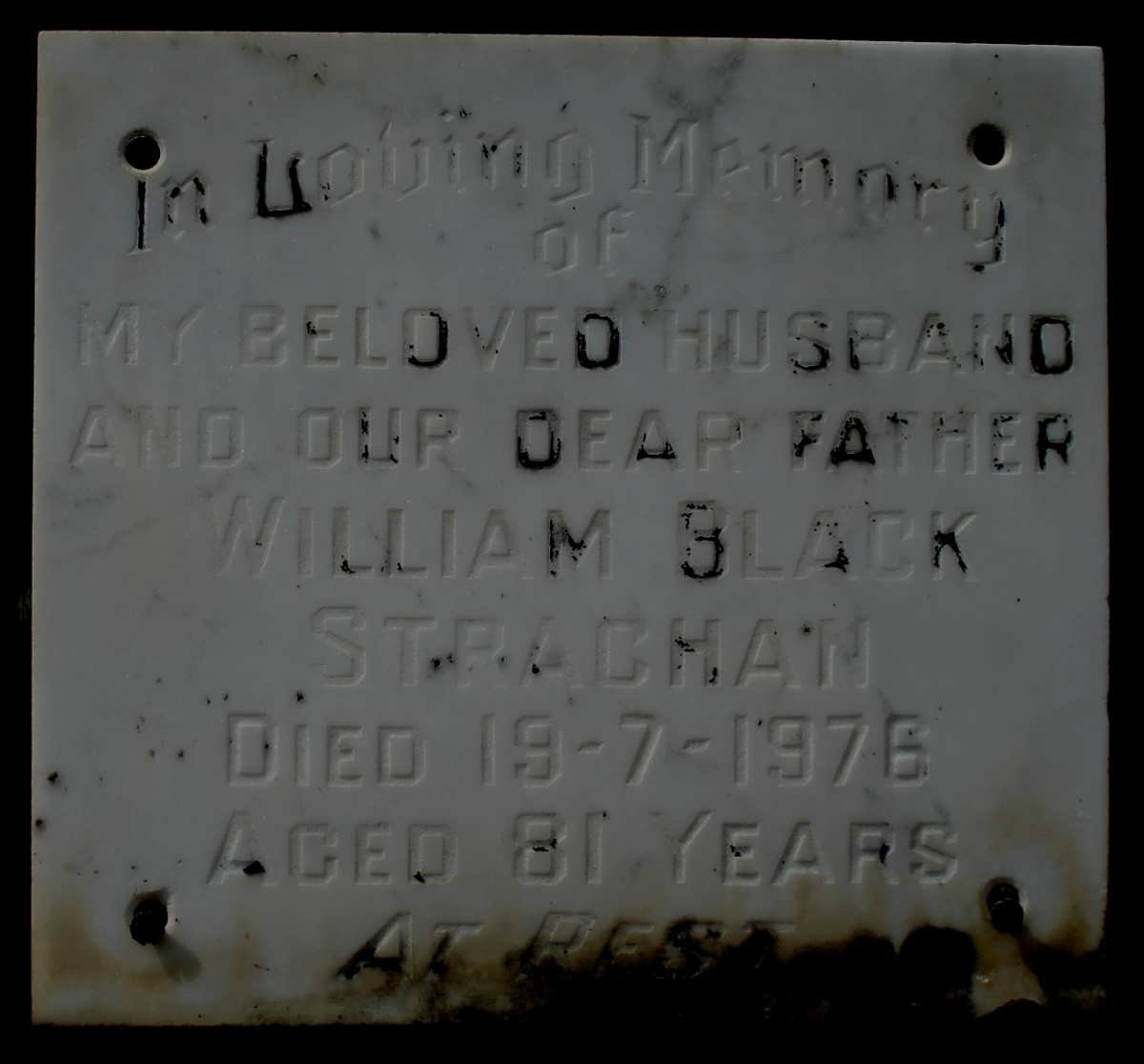 STRACHAN William Black -1976