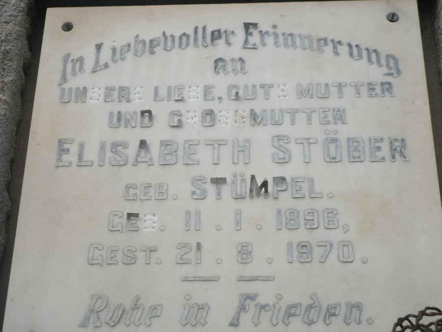 STÖBER Elisabeth nee STÜMPEL 1896-1970