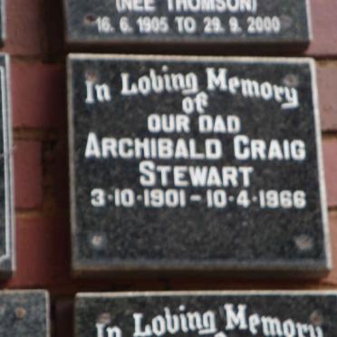 STEWART Archibald Craig 1901-1966