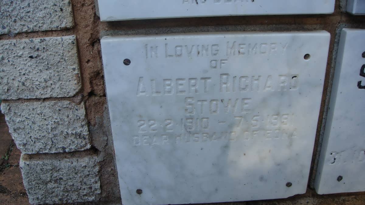 STOWE Albert Richard 1910-1991