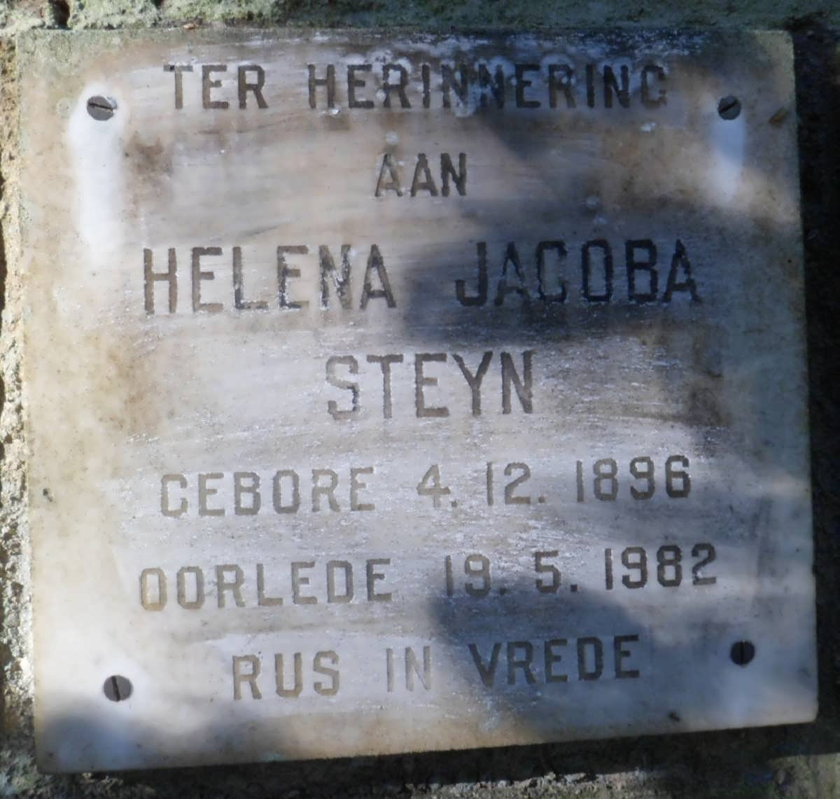 STEYN Helena Jacoba 1896-1982