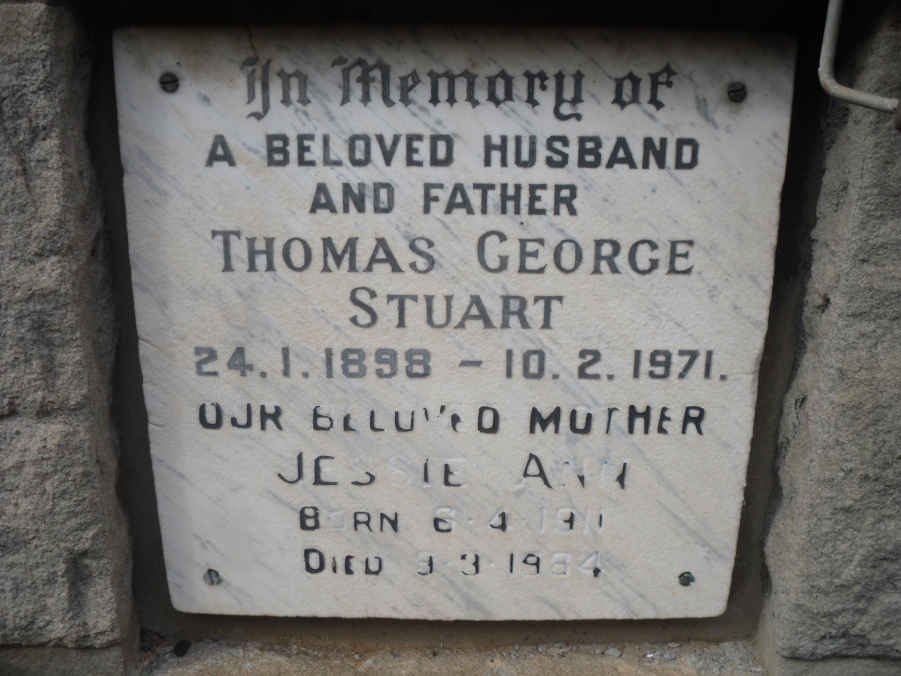 STUART Thomas George 1898-1971 &amp; Jessie Ann 1911-1984