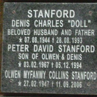 STANFORD Denis Charles 1944-1993 &amp; Olwen Myfanwy Collins 1947-2006 :: STANFORD Peter David 1967-1994