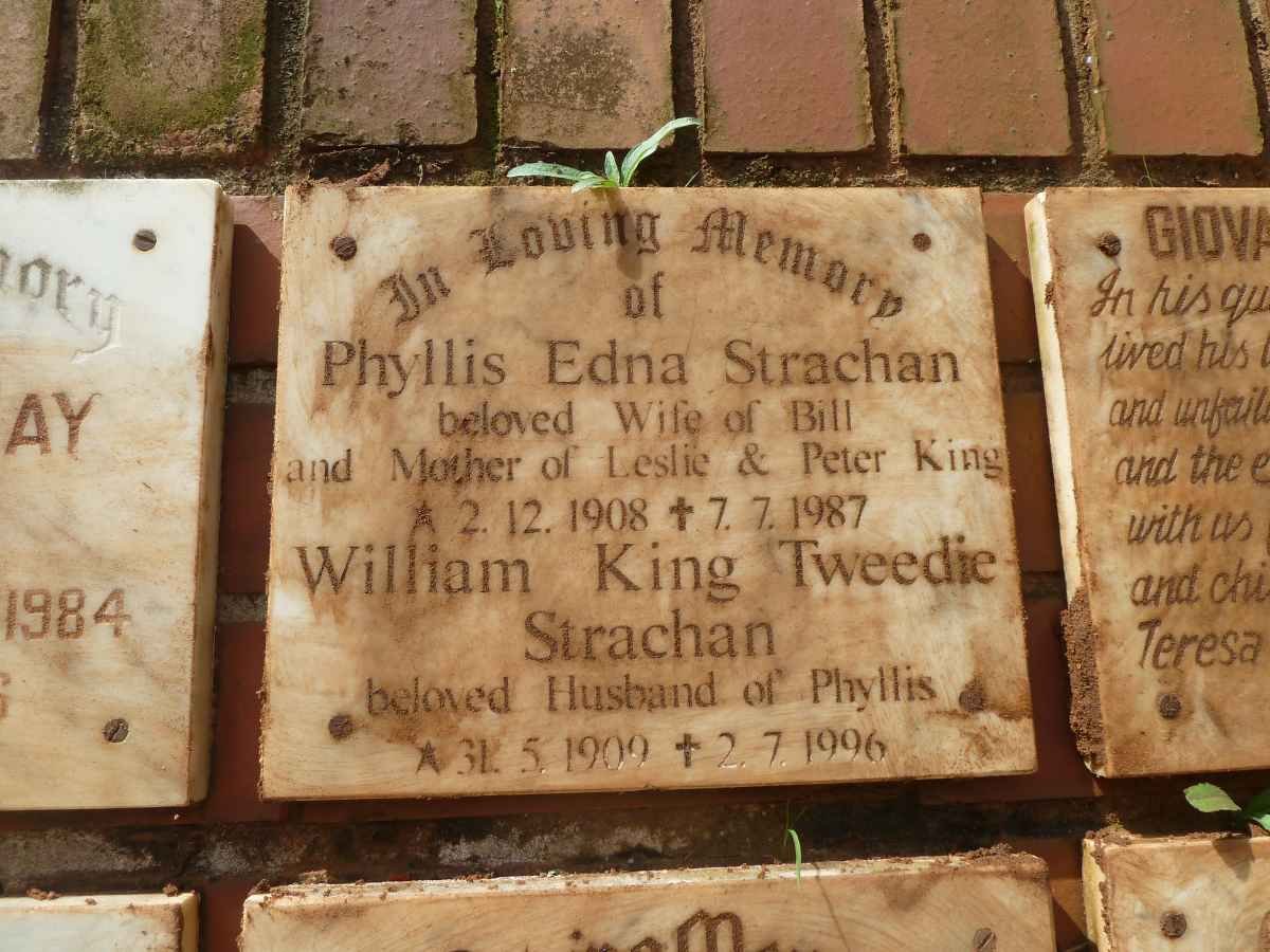 STRACHAN William King Tweedie 1909-1996 &amp; Phyllis Edna 1908-1987
