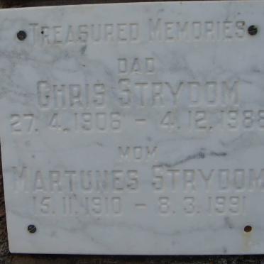 STRYDOM Chris 1906-1988 &amp; Martunes 1910-1991