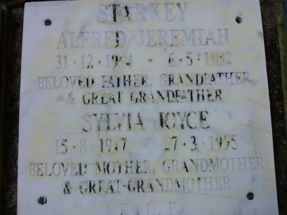 STARKEY Alfred Jeremiah 1904-1982 &amp; Sylvia Joyce 1917-1995
