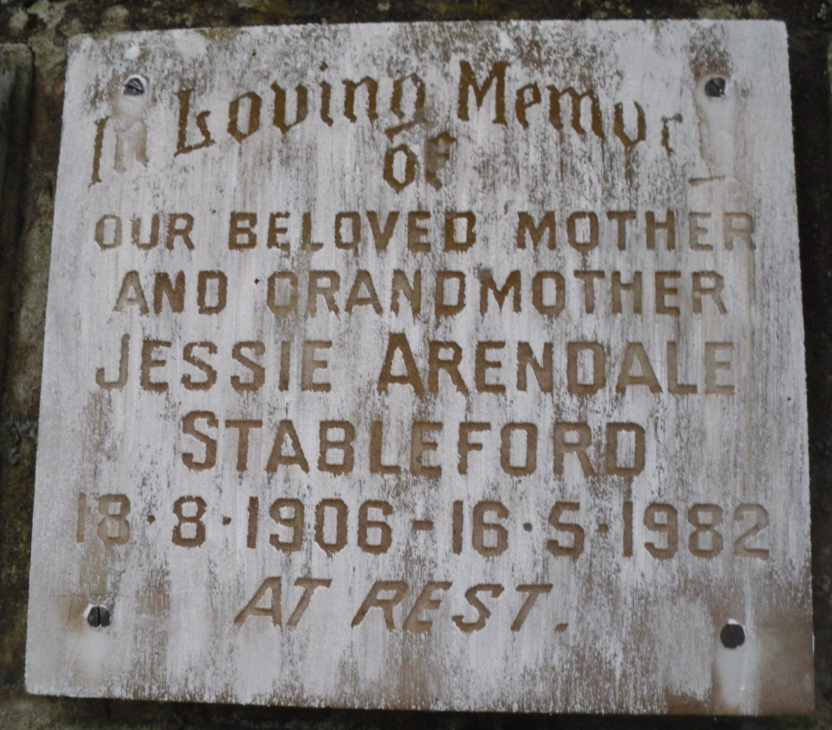 STABLEFORD Jessie Arandale 1906-1982