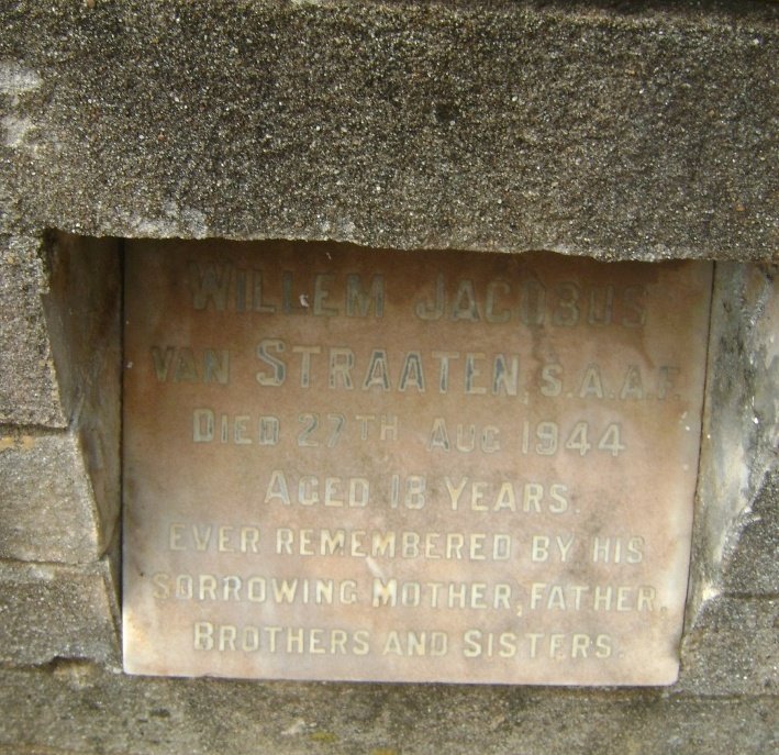 STRAATEN Willem Jacobus, van -1944