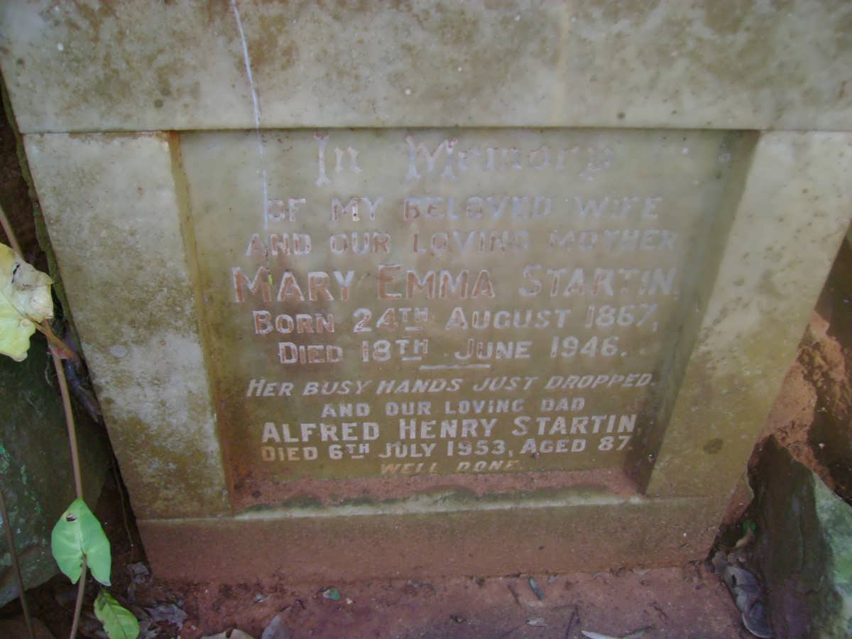 STARTIN Alfred Henry -1953 &amp; Mary Emma 1867-1946