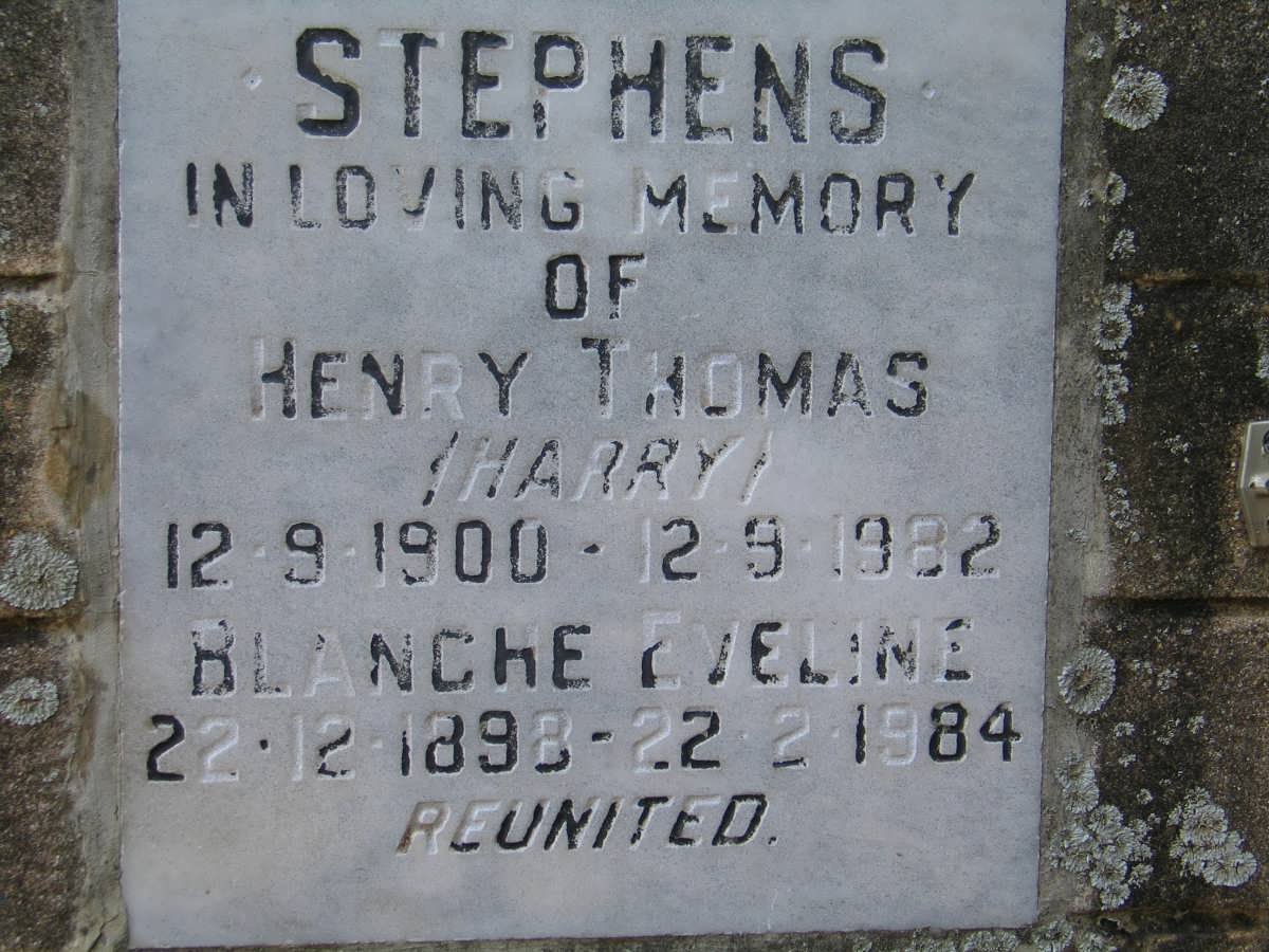 STEPHENS Henry Thomas 1900-1982 &amp; Blanche Eveline 1898-1984