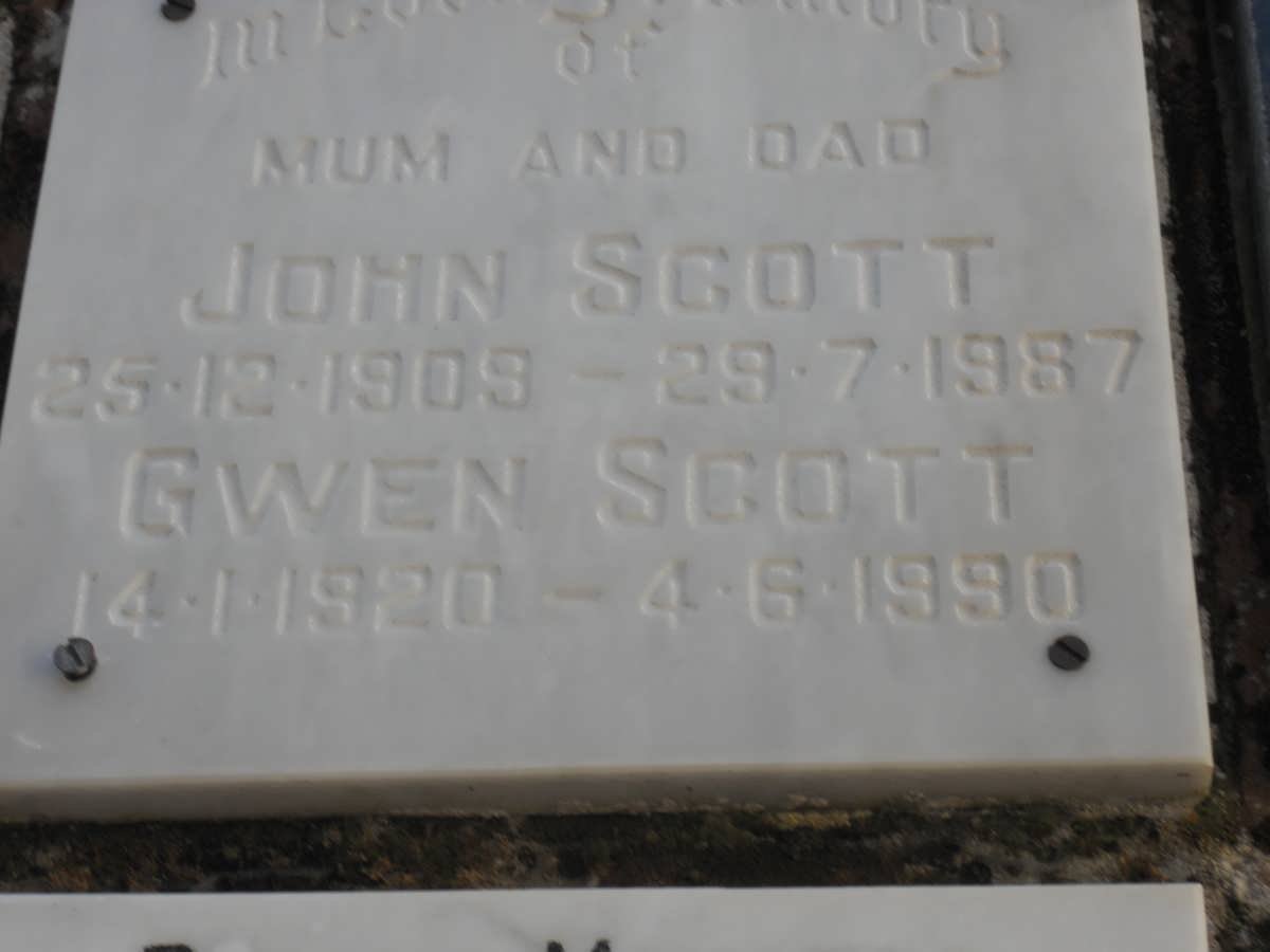 SCOTT John 1909-1987 &amp; Gwen 1920-1990