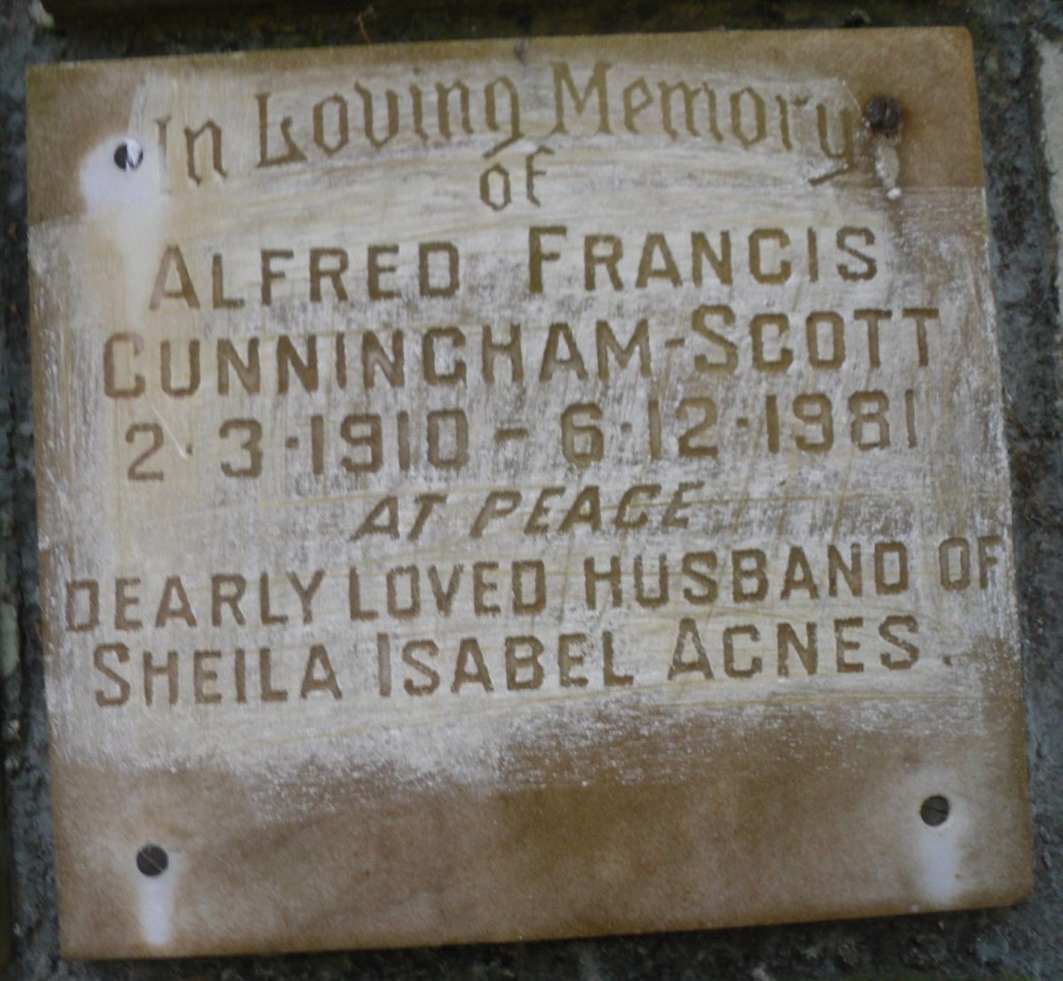 SCOTT Alfred Francis, CUNNINGHAM 1910-1981