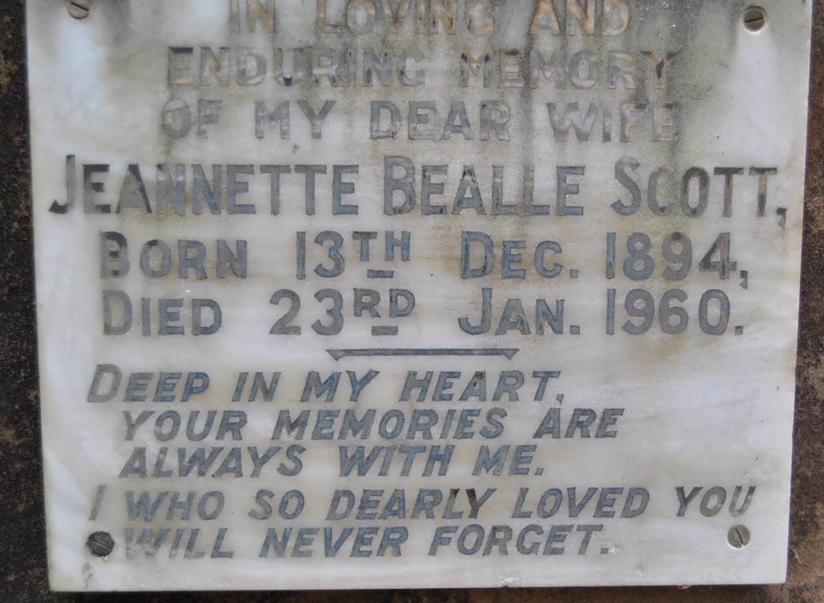 SCOTT Jeannette Bealle 1894-1960