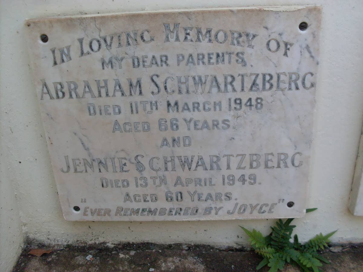SCHWARTZBERG Abraham -1948 &amp; Jennie -1949