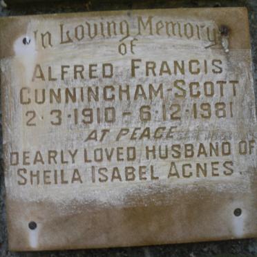 SCOTT Alfred Francis, CUNNINGHAM 1910-1981