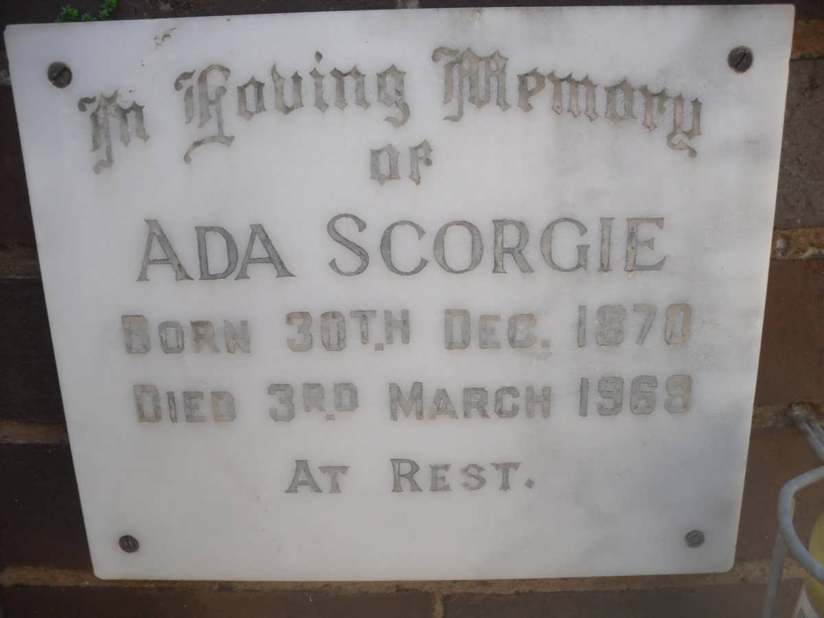 SCORGIE Ada 1870-1969