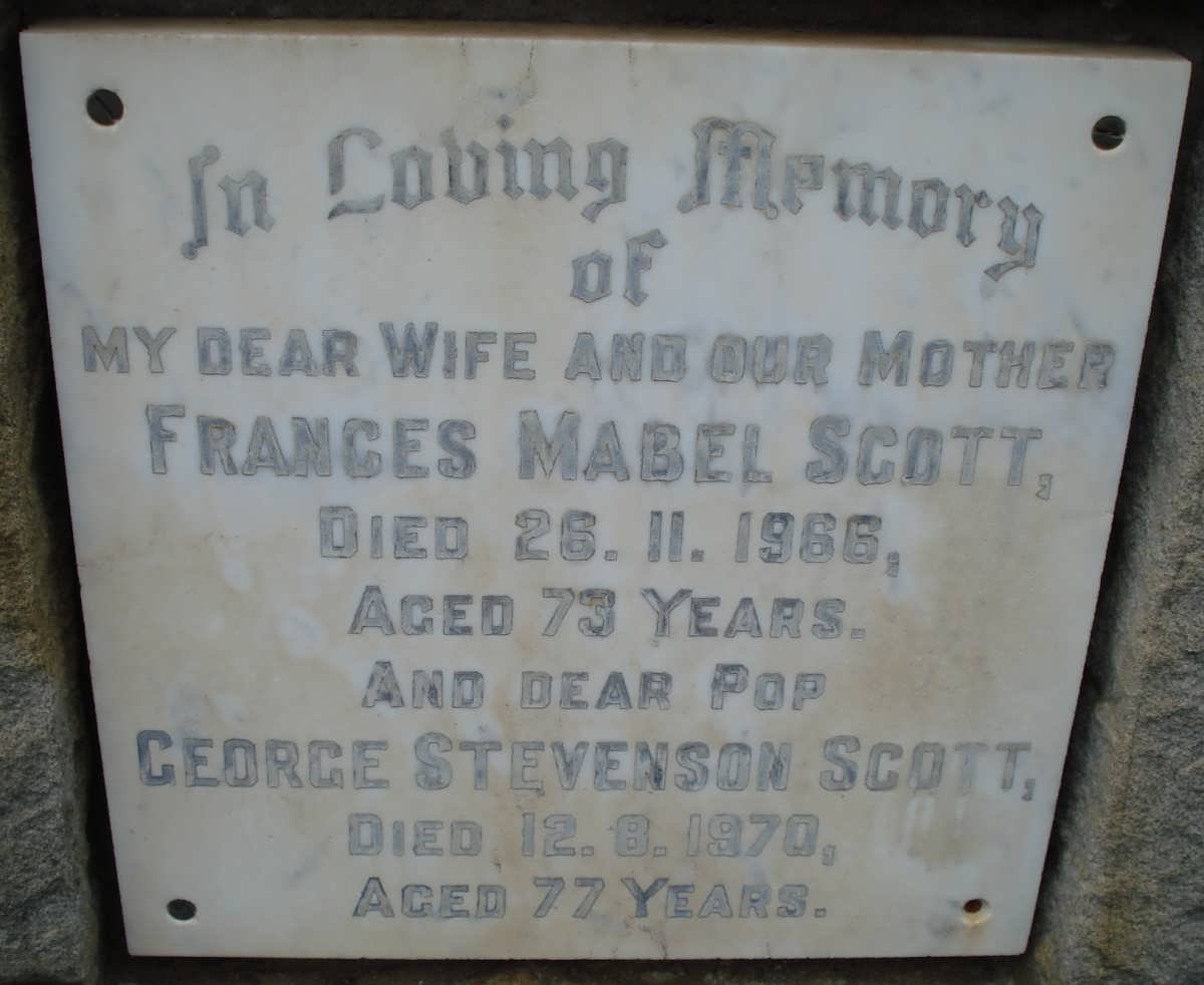 SCOTT George Stevenson -1970 &amp; Frances Mabel -1966