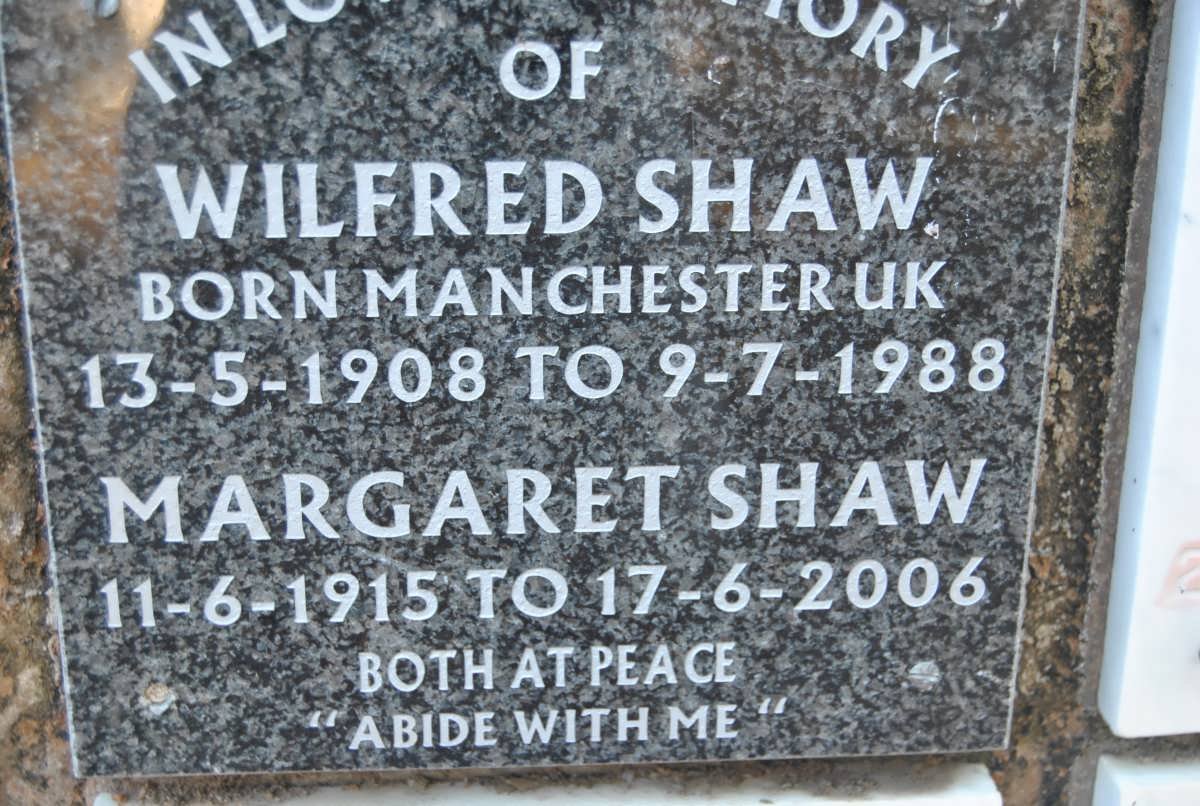SHAW Wilfred 1908-1988 &amp; Margaret 1915-2006