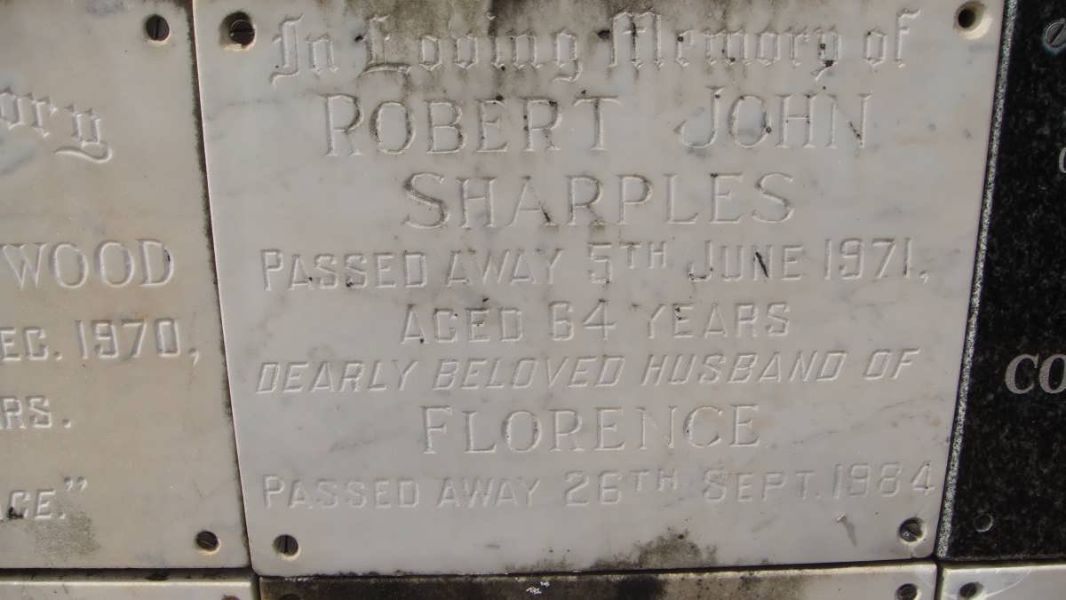 SHARPLES Robert John -1971 &amp; Florence -1984
