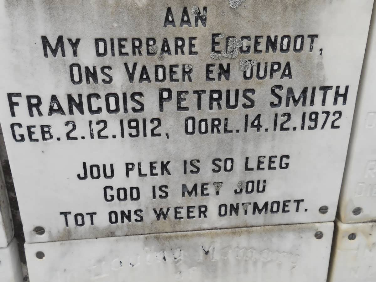 SMITH Francois Petrus 1912-1972