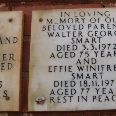 SMART Walter George -1972 &amp; Effie Winifred -1974