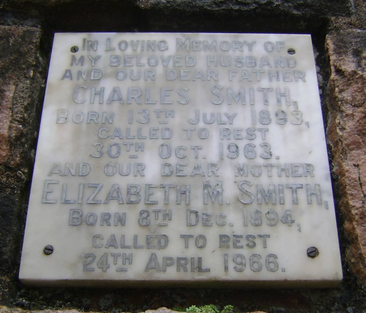 SMITH Charles 1893-1963 &amp; Elizabeth 1894-1966