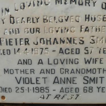 SMIT Pieter Johannes -1975 &amp; Violet Anne -1985