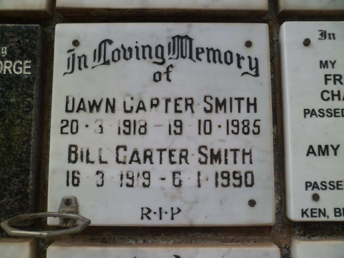 SMITH Bill Carter 1919-1990 &amp; Dawn 1918-1985