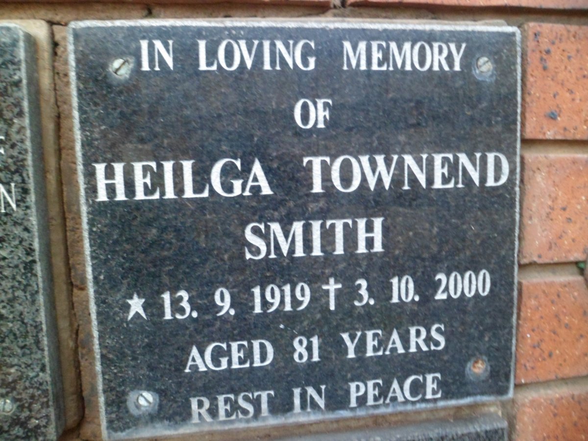 SMITH Heilga Townend 1919-2000