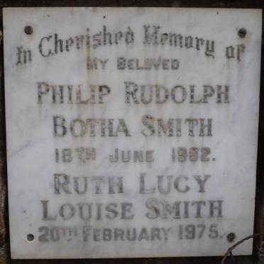 SMITH Philip Rudolph Botha -1962 &amp; Ruth Lucy Louise -1975