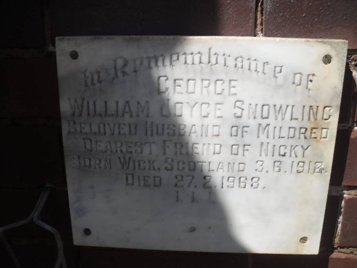 SNOWLING George William Joyce -1968