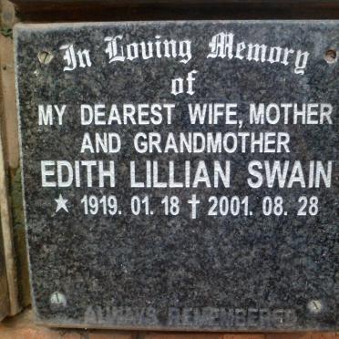 SWAIN Edith Lillian 1919-2001