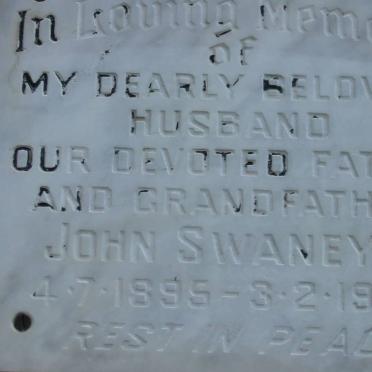 SWANEY John 1895-1978