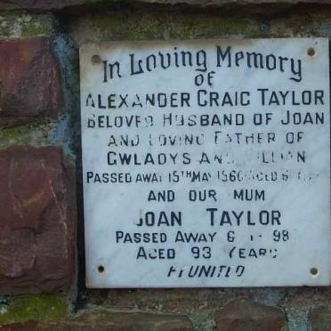 TAYLOR Alexander Craig  -1960 &amp; Joan -1985