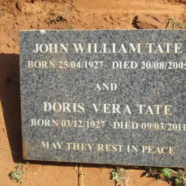 TATE John William 1927-2005 &amp; Doris Vera 1927-2011